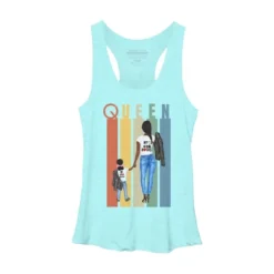 Women's Design By Humans Mother's Day Black Mom Queen Retro Stripes By Duron4 Racerback Tank Top -Design By Humans GUEST dc979cec ec0b 4f41 b195 e6840bd55601