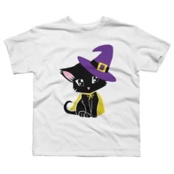 Boy's Design By Humans Halloween Cat By AdrianaOliveira T-Shirt -Design By Humans GUEST ddd637f5 5d42 4a65 97f3 2857a7fa67f2
