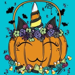 Girl's Design By Humans Halloween Unicorn By Desdymona T-Shirt