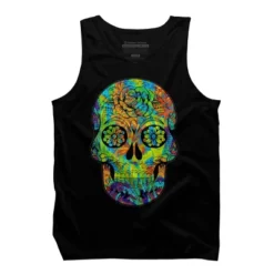 Men's Design By Humans Dia Del Muertos Day Of The Dead Halloween Floral Skull By Ppanda Tank Top -Design By Humans GUEST def88d97 aa8a 49d6 8096 b2bbbbc63f4b