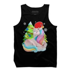 Men's Design By Humans Santa Magical Fantasy Unicorn Christmas T Shirt By Thebeardstudio Tank Top -Design By Humans GUEST e08d6f32 6529 4fcd bb8f f7226c636fd9