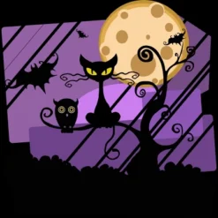 Girl's Design By Humans Night Halloween Moon By ChadiElHanchi T-Shirt