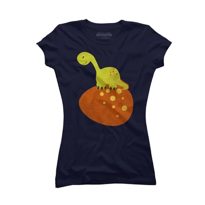 Junior's Design By Humans Happy Cute Dino By Parjono T-Shirt 4 Junior's Design By Humans Happy Cute Dino By Parjono T-Shirt - Image 4