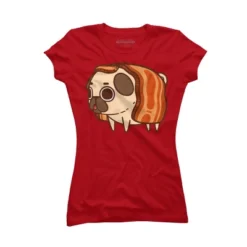 Junior's Design By Humans Puglie Bacon Strip By Puglie T-Shirt -Design By Humans GUEST e396770f 1ec7 4ec3 b91e 6bd5acf36b0c