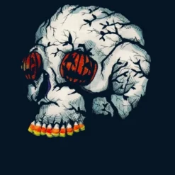 Boy's Design By Humans Halloween Skull By LVBArt T-Shirt