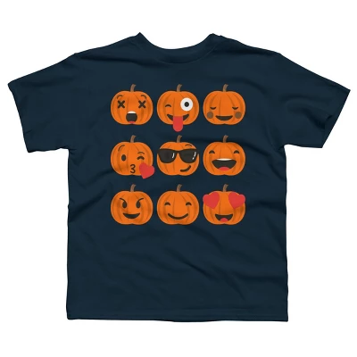 Boy's Design By Humans Halloween Pumpkins Emoji By Honeytree T-Shirt 3 Boy's Design By Humans Halloween Pumpkins Emoji By Honeytree T-Shirt - Image 3