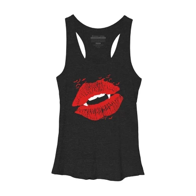 Women's Design By Humans Vampire Kiss By Clingcling Racerback Tank Top 2 Women's Design By Humans Vampire Kiss By Clingcling Racerback Tank Top - Image 2