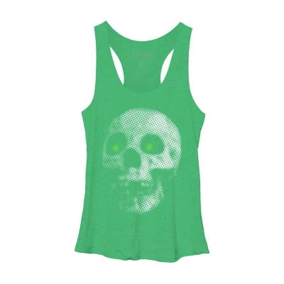 Women's Design By Humans Giant Halloween Skull By Robotface Racerback Tank Top 7 Women's Design By Humans Giant Halloween Skull By Robotface Racerback Tank Top - Image 7