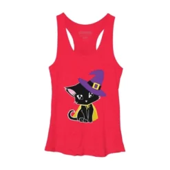 Women's Design By Humans Halloween Cat By AdrianaOliveira Racerback Tank Top -Design By Humans GUEST e6405b1f ce88 4422 95c4 eb764d640ac2