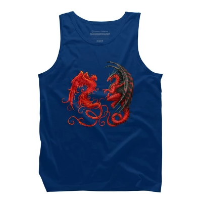 Men's Design By Humans Phoenix Vs Dragon By Chriskar Tank Top 7 Men's Design By Humans Phoenix Vs Dragon By Chriskar Tank Top - Image 7