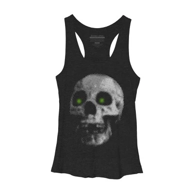 Women's Design By Humans Giant Halloween Skull By Robotface Racerback Tank Top 8 Women's Design By Humans Giant Halloween Skull By Robotface Racerback Tank Top - Image 8