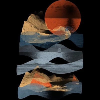 Junior's Design By Humans Descending Down The Mountain By NDTank T-Shirt 1 Junior's Design By Humans Descending Down The Mountain By NDTank T-Shirt