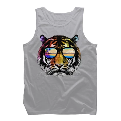 Men's Design By Humans Summer Tiger By Clingcling Tank Top 3 Men's Design By Humans Summer Tiger By Clingcling Tank Top - Image 3