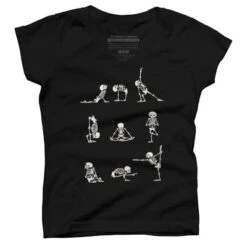 Girl's Design By Humans Skeleton Yoga By Huebucket T-Shirt -Design By Humans GUEST ea1d9fe3 4fb4 43c0 ad86 fe0273524d84