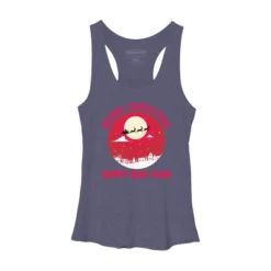 Women's Design By Humans Merry Christmas - Happy New Year By Thriftjd Racerback Tank Top -Design By Humans GUEST eb62afda 9ce1 45be 80fd 4b9edfd9cda1