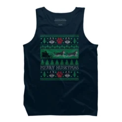 Men's Design By Humans Christmas Siberian Husky Dog Funny Husky Ugly Christmas Sweater By Pahari Tank Top -Design By Humans GUEST ecd9fd69 dfbc 4314 8943 57884632fe11