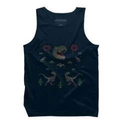 Men's Design By Humans Ugly Dino Christmas Sweater By AnotheHero Tank Top -Design By Humans GUEST ecf69c7d 0bcb 4d4b b320 670b062df1c2