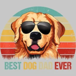Men's Design By Humans Best Dog Dad Ever Golden Retriever By LuckyCharm99 T-Shirt