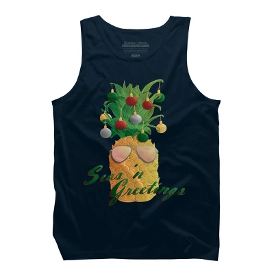 Men's Design By Humans Christmas Pineapple By Desdymona Tank Top 5 Men's Design By Humans Christmas Pineapple By Desdymona Tank Top - Image 5