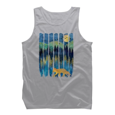 Men's Design By Humans Fox Forest Night By Maryedenoa Tank Top 10 Men's Design By Humans Fox Forest Night By Maryedenoa Tank Top - Image 10