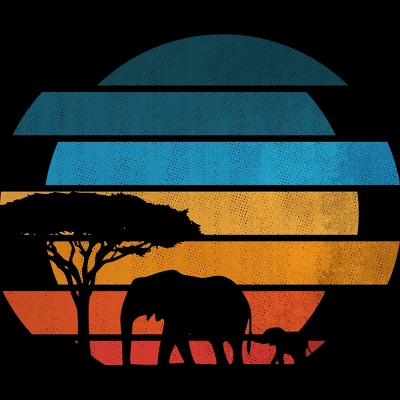 Junior's Design By Humans African Safari Sunset By Taisonjec T-Shirt 1 Junior's Design By Humans African Safari Sunset By Taisonjec T-Shirt