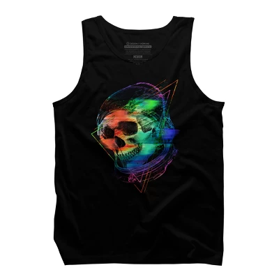 Men's Design By Humans Glitch Skull By Clingcling Tank Top 5 Men's Design By Humans Glitch Skull By Clingcling Tank Top - Image 5
