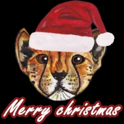 Women's Design By Humans Christmas Cheetah By Susserain Racerback Tank Top