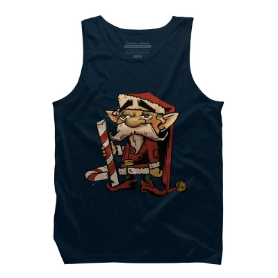 Men's Design By Humans The Candy Cane Elf By HawksAerie Tank Top 5 Men's Design By Humans The Candy Cane Elf By HawksAerie Tank Top - Image 5