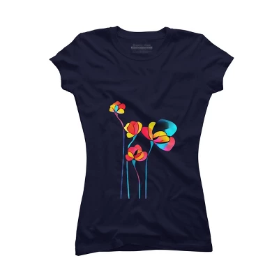Junior's Design By Humans Abstract Flowers By Jirkasvetlik T-Shirt 4 Junior's Design By Humans Abstract Flowers By Jirkasvetlik T-Shirt - Image 4