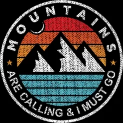 Junior's Design By Humans Mountains Are Calling, I Must Go By DragonTee T-Shirt