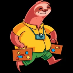 Men's Design By Humans Summer Vacation Traveller Sloth By Moredesignsplease Tank Top