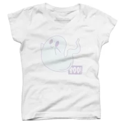 Girl's Design By Humans Boo Cute Ghost Halloween Cute Design By BoogieCreates T-Shirt -Design By Humans GUEST f2daa935 c16f 4f75 bada ad2457dbfb81