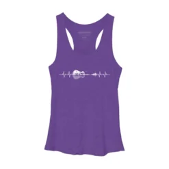 Women's Design By Humans Nature Guitar Heart Beat By Maryedenoa Racerback Tank Top -Design By Humans GUEST f2e37b64 5be8 4917 9bc7 cbc9ab547fc9