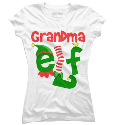 Junior's Design By Humans Grandma Elf Christmas By Personalized T-Shirt 4 Junior's Design By Humans Grandma Elf Christmas By Personalized T-Shirt - Image 4