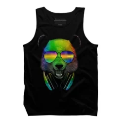 Men's Design By Humans DJ Panda By Clingcling Tank Top -Design By Humans GUEST f3bedf88 30d5 46aa b7a4 5c3cba895241