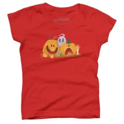 Girl's Design By Humans Halloween Cartoon Pumpkins And Ghost By VectorVillain T-Shirt -Design By Humans GUEST f4801b4b 60a7 48ec 9bf8 c3724900cf8c