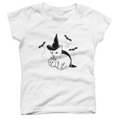 Girl's Design By Humans Halloween Cat, Cute Kitten, Happy Halloween By SPOODEMOON T-Shirt -Design By Humans GUEST f488ff37 78b2 4dcb a9cd 04bb3276cc2f