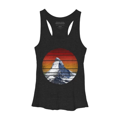 Women's Design By Humans Vintage Snow Mountain Peak By Punsalan Racerback Tank Top 2 Women's Design By Humans Vintage Snow Mountain Peak By Punsalan Racerback Tank Top - Image 2