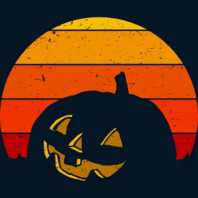 Boy's Design By Humans Vintage Retro Sunset Halloween Pumpkin I By Lemonpepper T-Shirt 1 Boy's Design By Humans Vintage Retro Sunset Halloween Pumpkin I By Lemonpepper T-Shirt