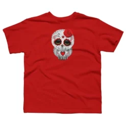Boy's Design By Humans Cute Red Day Of The Dead Sugar Skull Owl By Jeffbartels T-Shirt -Design By Humans GUEST f5b3cd53 68b5 436b acc1 ec5b2f53a722