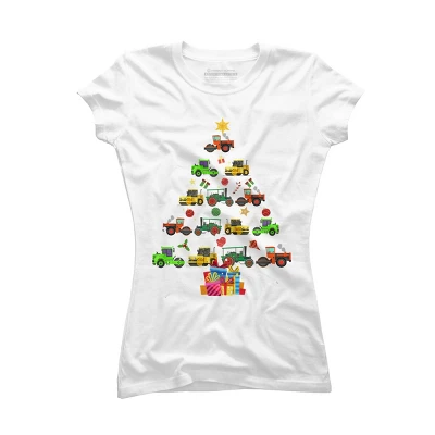 Junior's Design By Humans Christmas Tractor Tree Gift Farmer Shirts Funny Tractor Xmas By VitMon T-Shirt 4 Junior's Design By Humans Christmas Tractor Tree Gift Farmer Shirts Funny Tractor Xmas By VitMon T-Shirt - Image 4