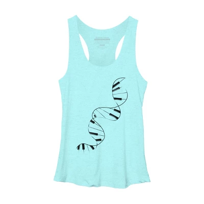 Women's Design By Humans DNA Piano By Tobiasfonseca Racerback Tank Top 4 Women's Design By Humans DNA Piano By Tobiasfonseca Racerback Tank Top - Image 4