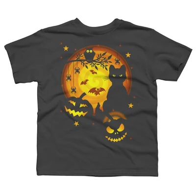 Boy's Design By Humans Halloween Kitty By Artizan16 T-Shirt 5 Boy's Design By Humans Halloween Kitty By Artizan16 T-Shirt - Image 5