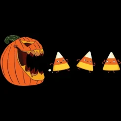 Boy's Design By Humans Halloween Gamer Pumpkin Eating Candy Corn By Rawresh6 T-Shirt