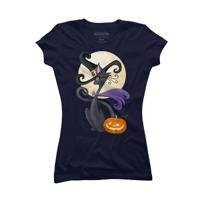 Junior's Design By Humans Bewitching Black Halloween Kitty Cat By LittleBunnySunshine T-Shirt 5 Junior's Design By Humans Bewitching Black Halloween Kitty Cat By LittleBunnySunshine T-Shirt - Image 5