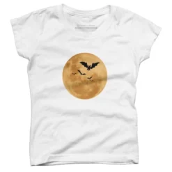 Girl's Design By Humans Halloween - Moon By MonkeyStore T-Shirt -Design By Humans GUEST f8ff6e66 6816 4da3 b97f e48187231f32