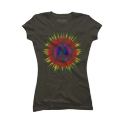 Junior's Design By Humans Tie Dye Peace Sign By Mel00 T-Shirt -Design By Humans GUEST f901538d 2ed9 467a b8da 901516ddd035