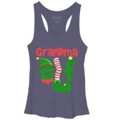 Women's Design By Humans Grandma Elf Christmas By Personalized Racerback Tank Top -Design By Humans GUEST f905acc9 e6e3 4508 bdef ec80f3d0574c