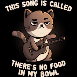 Junior's Design By Humans Cat Song By EduEly T-Shirt