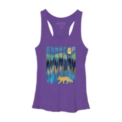 Women's Design By Humans Fox Forest Night By Maryedenoa Racerback Tank Top -Design By Humans GUEST fa57d35b 4458 4173 847d 694cb3fa9e52